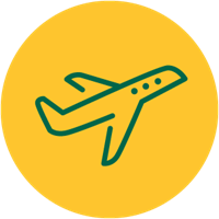 Airplane icon yellow