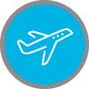 blue airplane icon