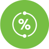 Green percent icon
