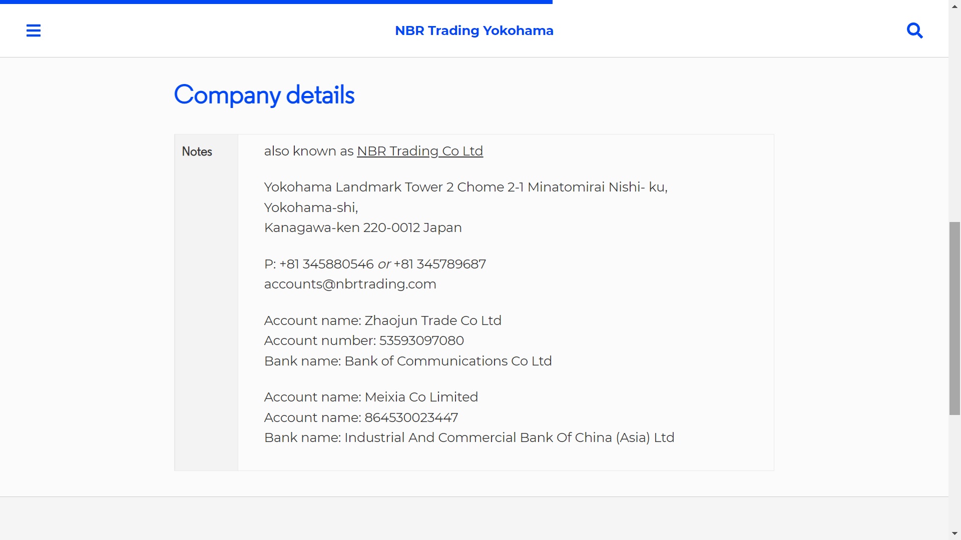 NBR Yokohama Trading Review